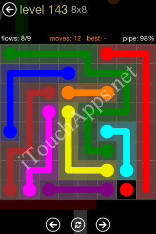 Flow Game 8x8 Mania Pack Level 143 Solution