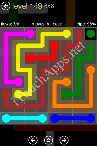 Flow Game 8x8 Mania Pack Level 149 Solution