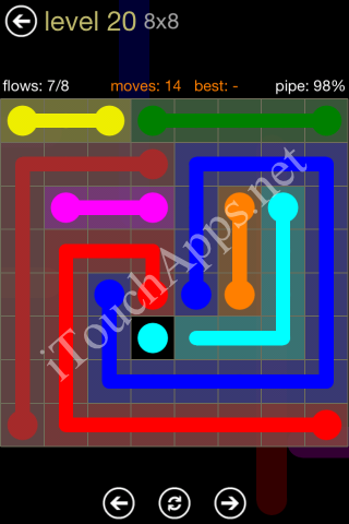 Flow Game 8x8 Mania Pack Level 20 Solution