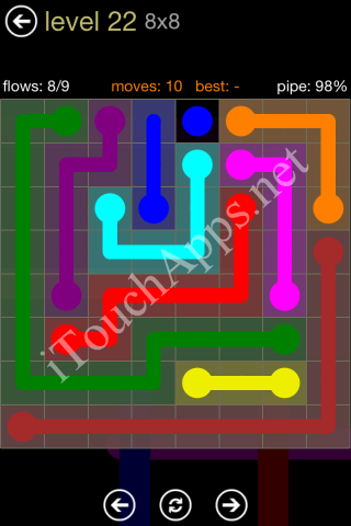 Flow Game 8x8 Mania Pack Level 22 Solution