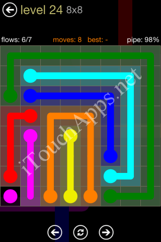 Flow Game 8x8 Mania Pack Level 24 Solution