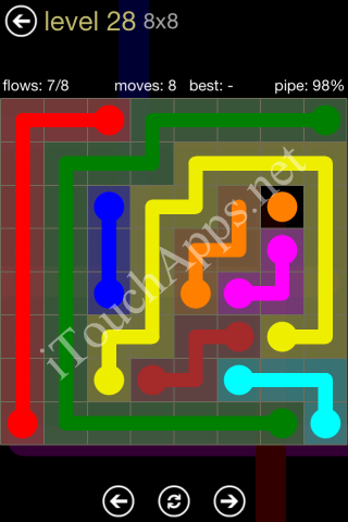 Flow Game 8x8 Mania Pack Level 28 Solution