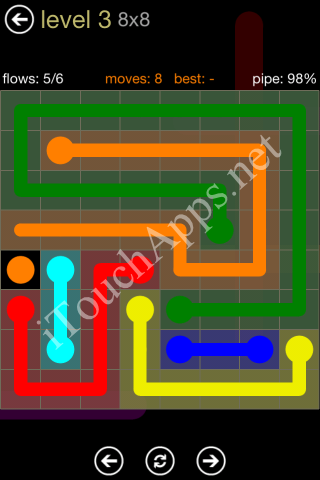 Flow Game 8x8 Mania Pack Level 3 Solution