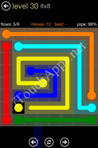 Flow Game 8x8 Mania Pack Level 30 Solution