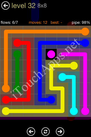 Flow Game 8x8 Mania Pack Level 32 Solution