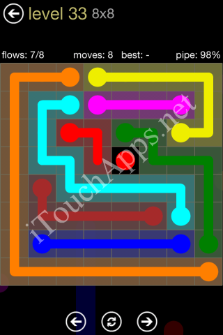 Flow Game 8x8 Mania Pack Level 33 Solution