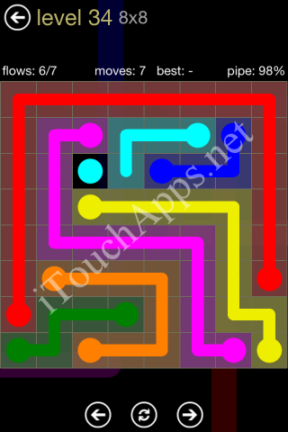 Flow Game 8x8 Mania Pack Level 34 Solution