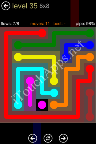 Flow Game 8x8 Mania Pack Level 35 Solution