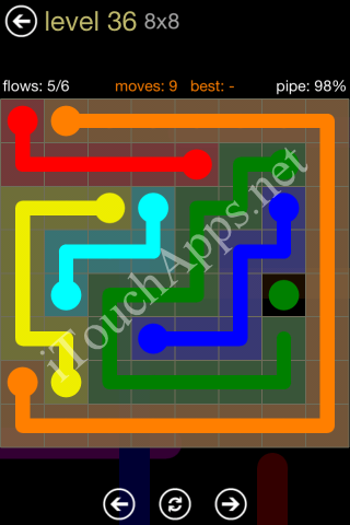 Flow Game 8x8 Mania Pack Level 36 Solution