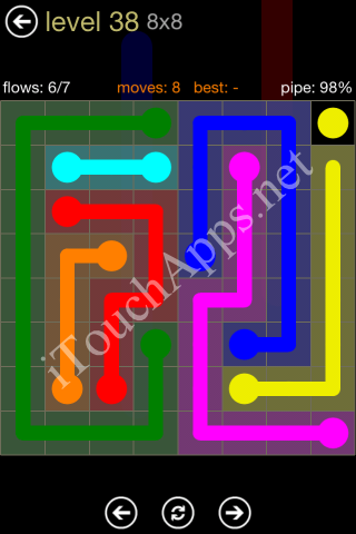 Flow Game 8x8 Mania Pack Level 38 Solution