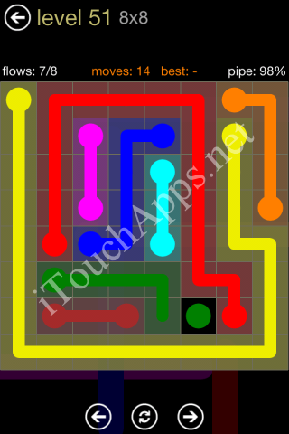 Flow Game 8x8 Mania Pack Level 51 Solution