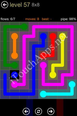 Flow Game 8x8 Mania Pack Level 57 Solution