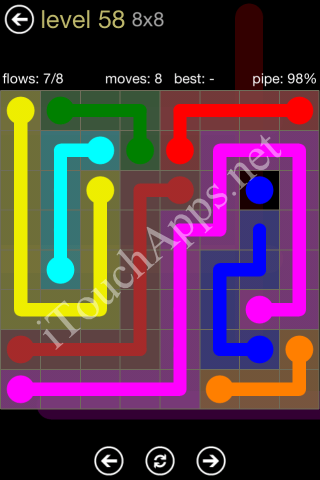 Flow Game 8x8 Mania Pack Level 58 Solution