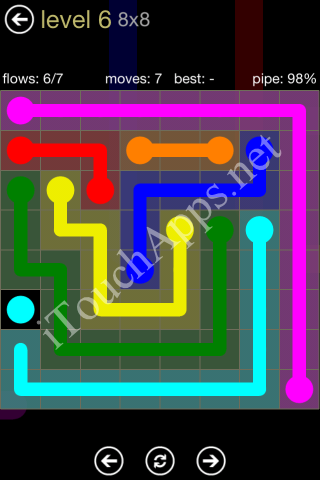 Flow Game 8x8 Mania Pack Level 6 Solution