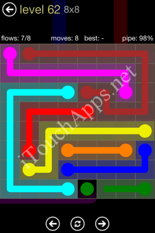 Flow Game 8x8 Mania Pack Level 62 Solution