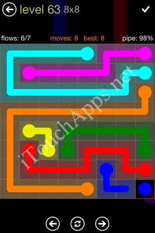 Flow Game 8x8 Mania Pack Level 63 Solution