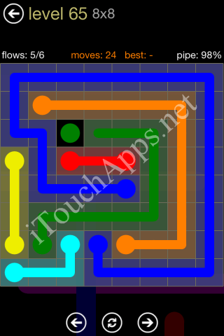 Flow Game 8x8 Mania Pack Level 65 Solution