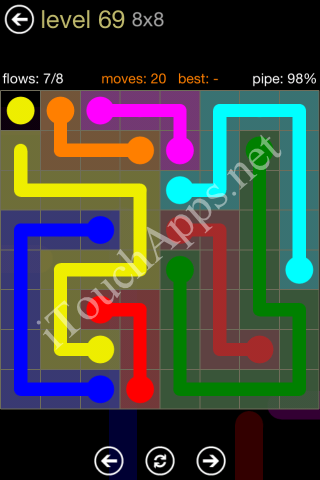 Flow Game 8x8 Mania Pack Level 69 Solution