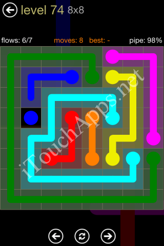 Flow Game 8x8 Mania Pack Level 74 Solution
