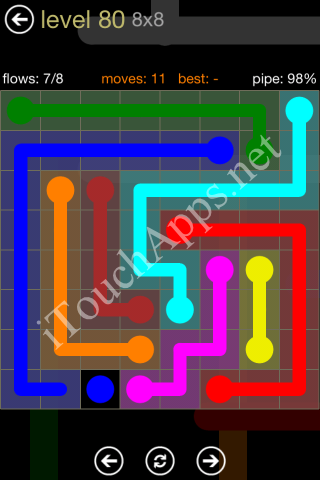 Flow Game 8x8 Mania Pack Level 80 Solution