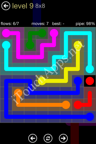 Flow Game 8x8 Mania Pack Level 9 Solution