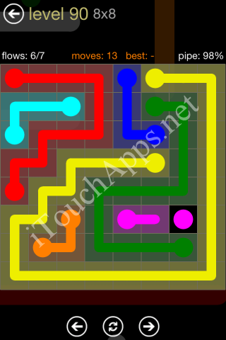 Flow Game 8x8 Mania Pack Level 90 Solution