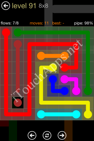 Flow Game 8x8 Mania Pack Level 91 Solution