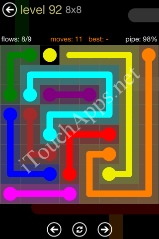 Flow Game 8x8 Mania Pack Level 92 Solution