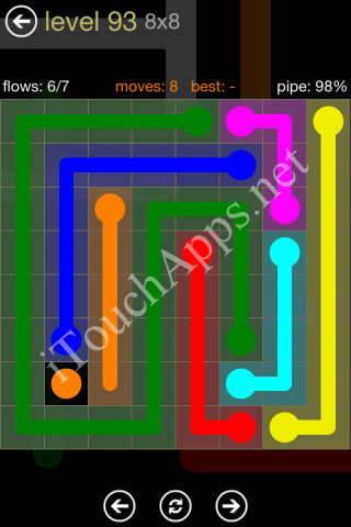 Flow Game 8x8 Mania Pack Level 93 Solution