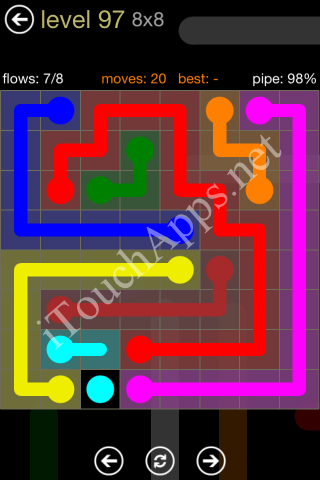 Flow Game 8x8 Mania Pack Level 97 Solution