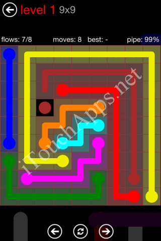 Flow Game 9x9 Mania Pack Level 1 Solution
