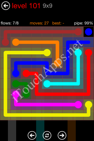 Flow Game 9x9 Mania Pack Level 101 Solution