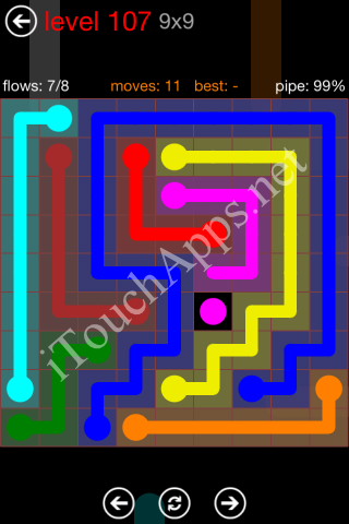 Flow Game 9x9 Mania Pack Level 107 Solution