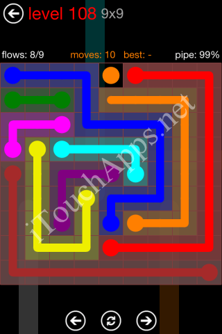 Flow Game 9x9 Mania Pack Level 108 Solution