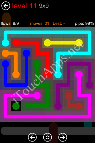 Flow Game 9x9 Mania Pack Level 11 Solution