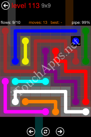 Flow Game 9x9 Mania Pack Level 113 Solution