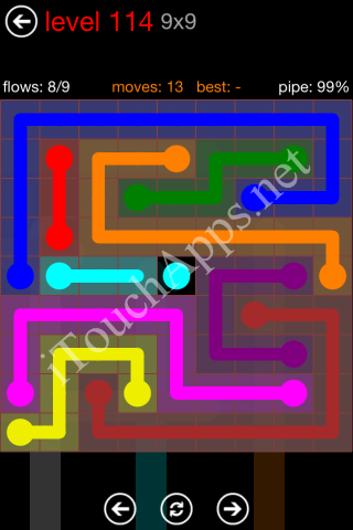 Flow Game 9x9 Mania Pack Level 114 Solution