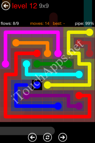 Flow Game 9x9 Mania Pack Level 12 Solution
