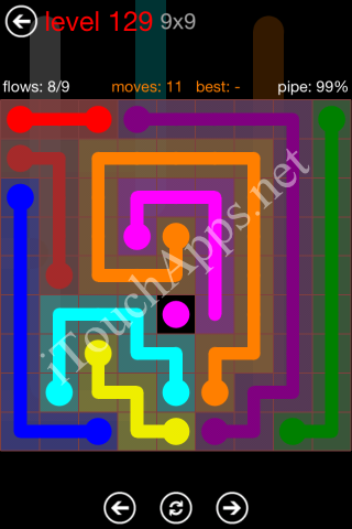 Flow Game 9x9 Mania Pack Level 129 Solution