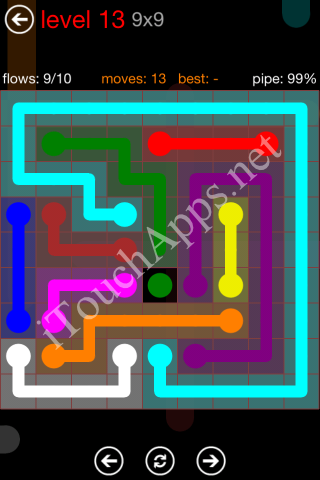 Flow Game 9x9 Mania Pack Level 13 Solution
