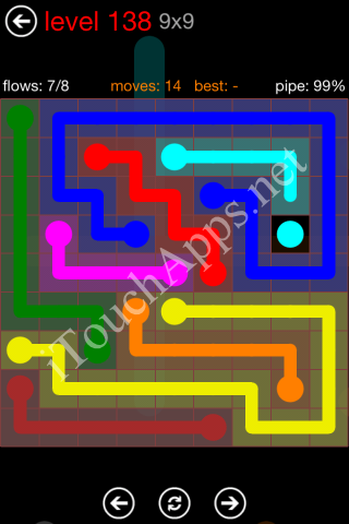 Flow Game 9x9 Mania Pack Level 138 Solution
