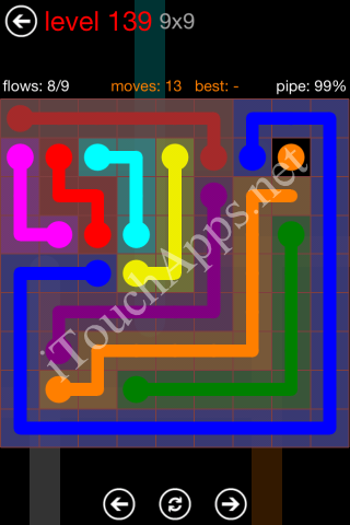 Flow Game 9x9 Mania Pack Level 139 Solution