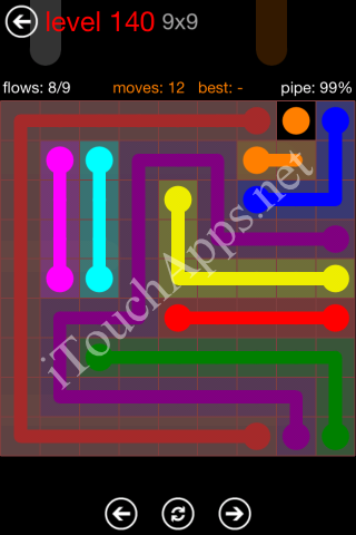 Flow Game 9x9 Mania Pack Level 140 Solution