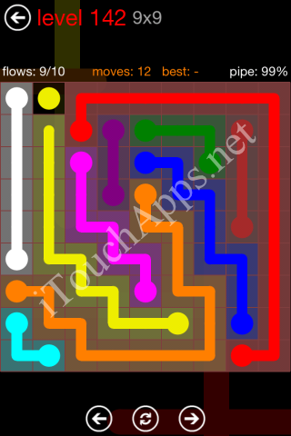 Flow Game 9x9 Mania Pack Level 142 Solution