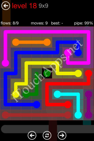 Flow Game 9x9 Mania Pack Level 18 Solution