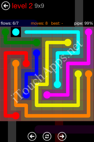 Flow Game 9x9 Mania Pack Level 2 Solution
