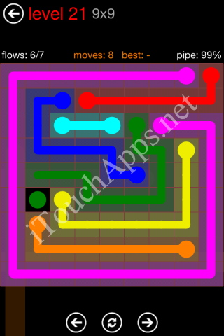Flow Game 9x9 Mania Pack Level 21 Solution