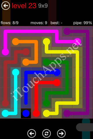 Flow Game 9x9 Mania Pack Level 23 Solution