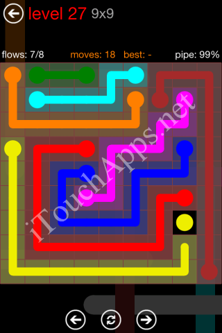 Flow Game 9x9 Mania Pack Level 27 Solution