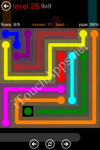 Flow Game 9x9 Mania Pack Level 28 Solution